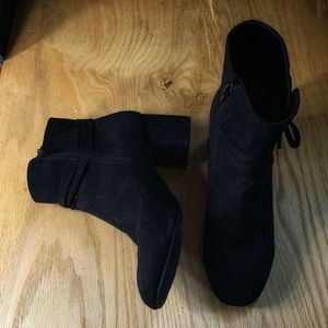 Black Faux Suede Booties
